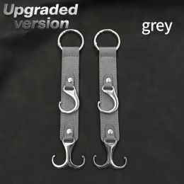 2 Pieces PU Car Hooks, Car Seat Cushion Hooks, Car Seat Back Storage Hooks, Faux Leather Car Hooks, Multi-functional Car Headrest Hooks, Car Seat (Option: Gray)