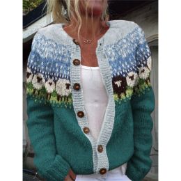 3D Digital Printing Cardigan Knitted Coat (Option: Style2-3XL)