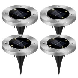 4pcs Solar Ground Light Waterproof Buried Light In Ground Path Deck Lawn Patio Light 4LED (Option: 4Pcs per set)