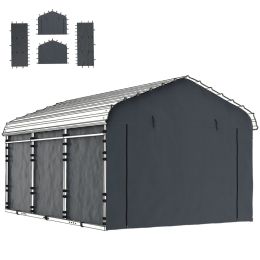 Carport Replacement Sidewall Panel for 12' x 20' Carports, UPF50+ Waterproof Replacement Side Wall Cover, Dark Gray (Option: Dark Gray-480x420x225 mm)