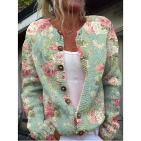 3D Digital Printing Cardigan Knitted Coat (Option: Style5-3XL)