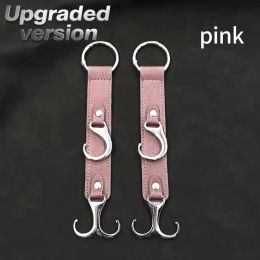 2 Pieces PU Car Hooks, Car Seat Cushion Hooks, Car Seat Back Storage Hooks, Faux Leather Car Hooks, Multi-functional Car Headrest Hooks, Car Seat (Option: Pink)