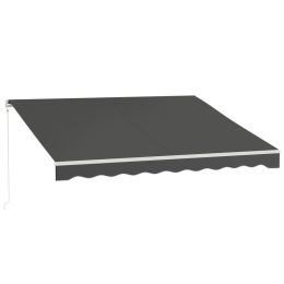 12' x 10' Electric Awning, Retractable Awning, UV Protection Sun Shade Shelter with Remote Controller and Manual Crank Handle for Deck, Balcony, (Option: Black-2020x250x205 mm)
