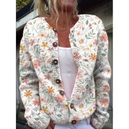 3D Digital Printing Cardigan Knitted Coat (Option: Hwjef8dcef0-L)