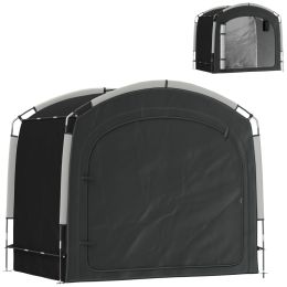 Bike Storage Shed Tent, Portable and Waterproof with 210D Oxford Fabric and Carry Bag for 3-4 Bicycles, Black (Option: Black-650x170x120 mm)
