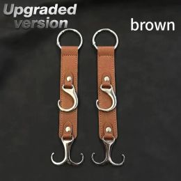 2 Pieces PU Car Hooks, Car Seat Cushion Hooks, Car Seat Back Storage Hooks, Faux Leather Car Hooks, Multi-functional Car Headrest Hooks, Car Seat (Option: brown)