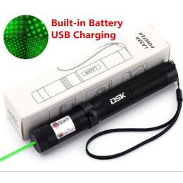 USB Rechargeable Green Laser Pointer Pen Light 990Miles 532NM Astronomy Visible Beam Light 1mw Flashlight (Option: Green Light)
