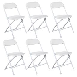 6pcs Injection Molding Classic Garden Plastic Folding Chair White (Option: 68766516)