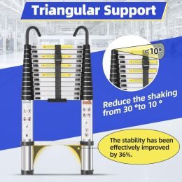 Foldable Telescopic Ladder 4.1 Meters Lightweight Aluminum Construction (Option: 4.1mTelescopic Ladder)