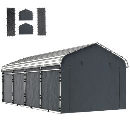 Carport Replacement Sidewall Panel for 10' x 15' Carports, UPF50+ Waterproof Replacement Side Wall Cover, Dark Gray (Option: Dark Gray-480x420x180 mm)