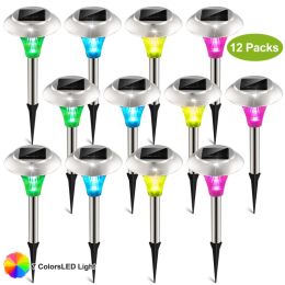 24Pcs 12Pcs 8Pcs 4Pcs Solar Garden Lights IP44 Waterproof 7 Color Changing For Yard Driveway Walkway (Option: 12pcs)