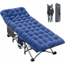 Foldable Camping Bed With Mattress, Sturdy And Durable Folding Bed (Option: Blue)