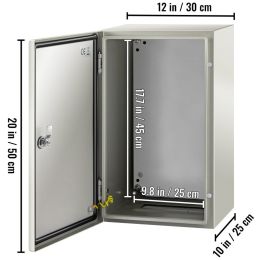 NEMA Steel Enclosure, 20 X 12 X 10'' NEMA 4X Steel Electrical Box, IP66 Waterproof & Dustproof, Outdoor/Indoor Electrical Junction Box, With Moun (Option: Grey)