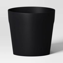 Recycled Resin Railing Indoor Outdoor Planter Pot Black 9.36"x9.36"x8.3" (Option: 936)